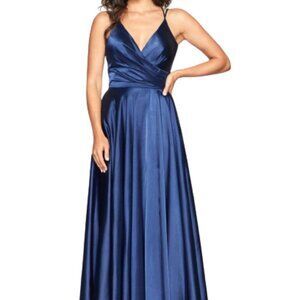 NWT Faviana S10429 Polyester Prom Dress Blue Size 6